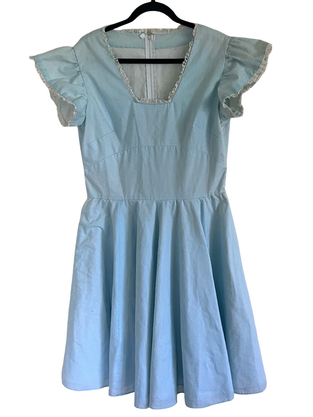 Handmade Light Blue Dot Vintage Dress Approx Medium